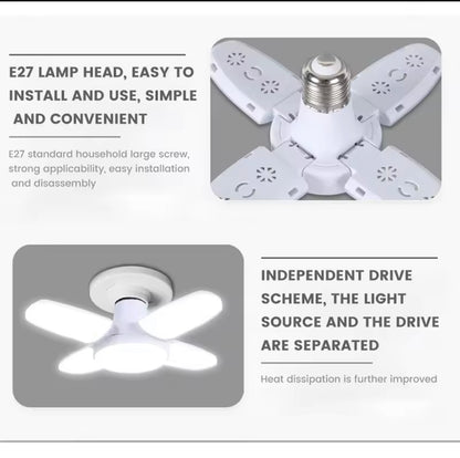 E27 Foldable 28W LED Bulb (6500K, AC 220V/110V, White Light)